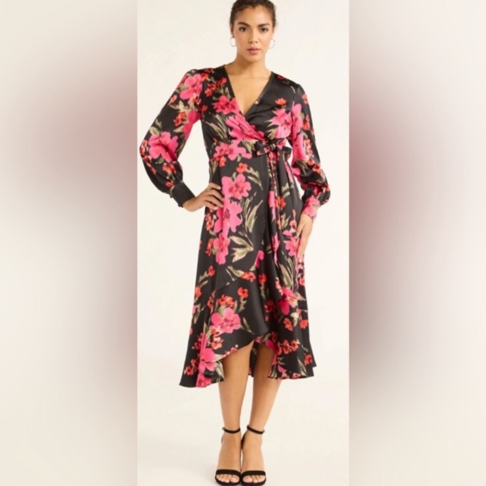 Elegant Floral Long Sleeve Dress